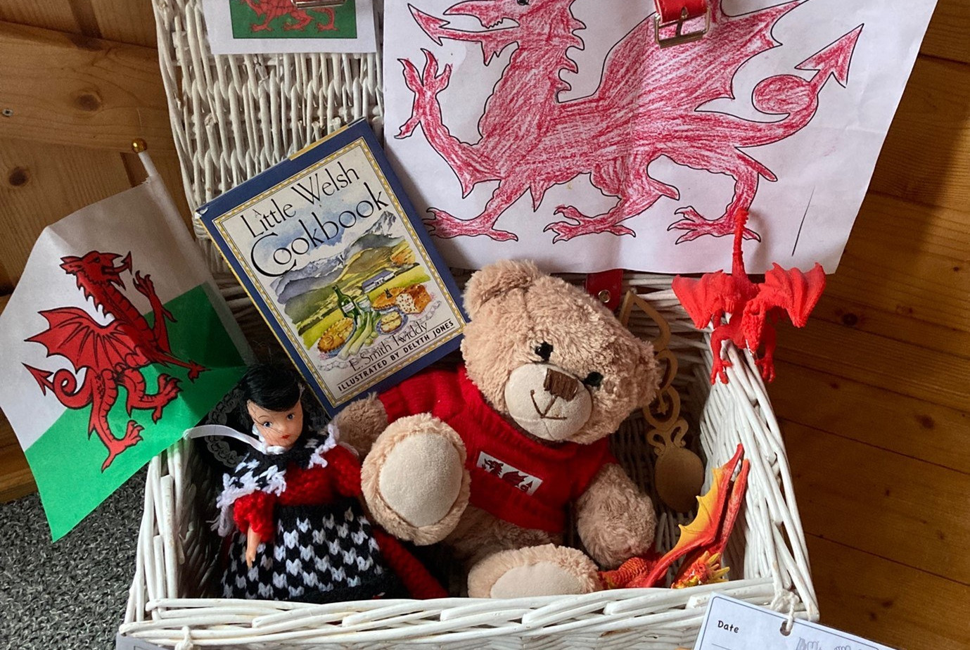 Basket full of Welsh items