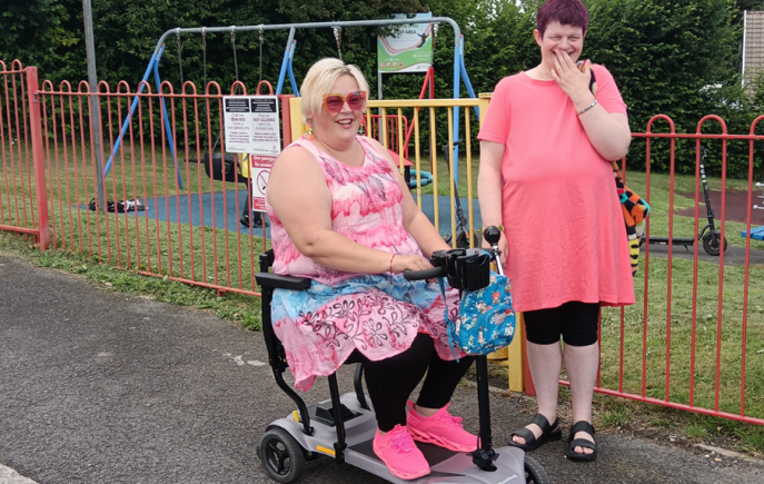 Micro carer Leah with individual receiving support